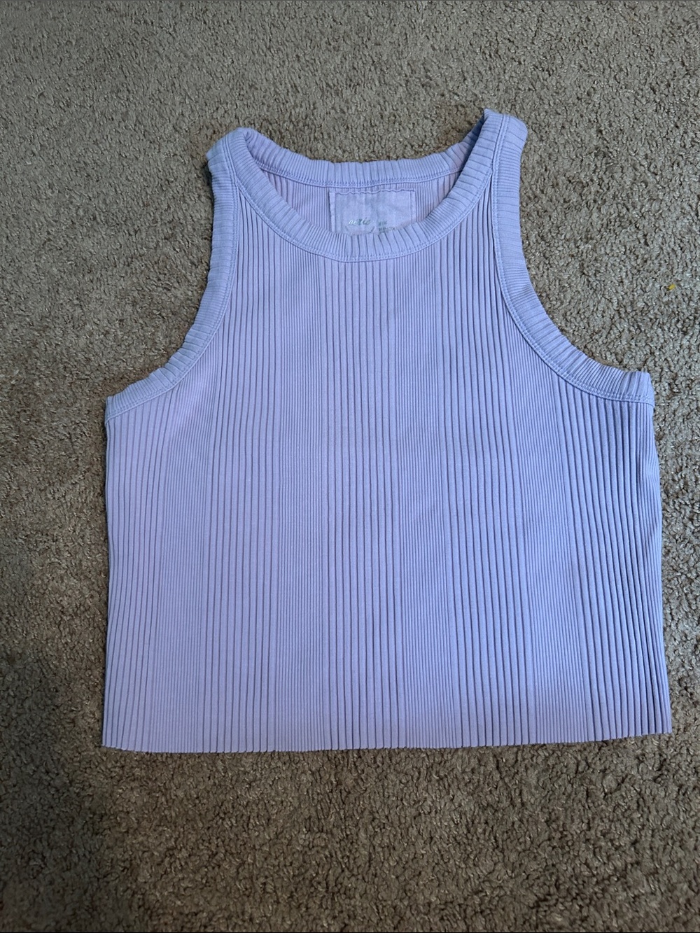 Aerie -Ribbed Lilac Tank Crop Top - Women's Sleeveless Rib Knit